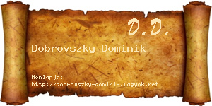 Dobrovszky Dominik névjegykártya